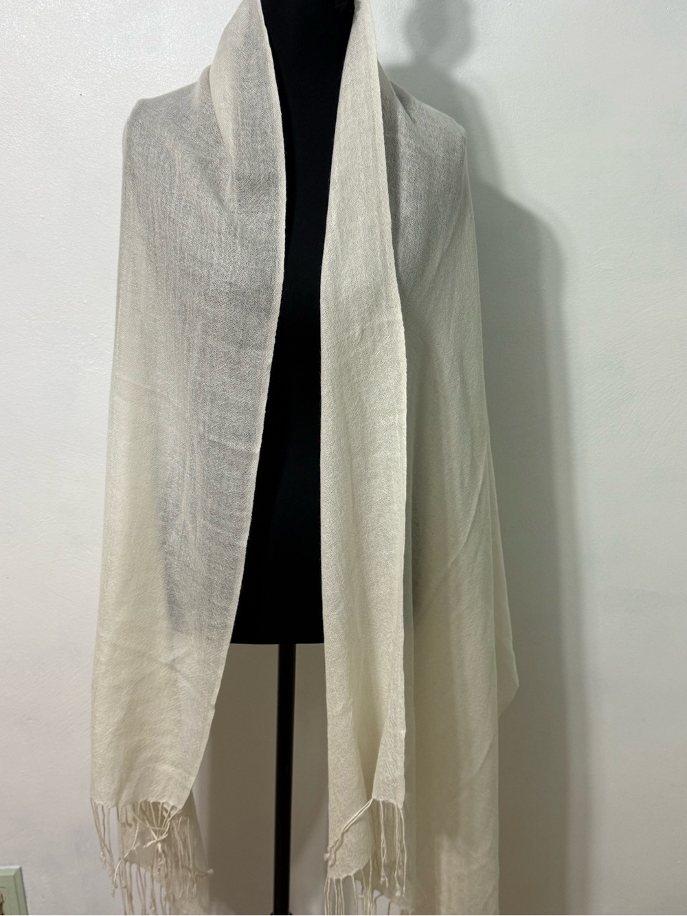 Precious Fibers Cashmere Cream Women's Wrap Scarf